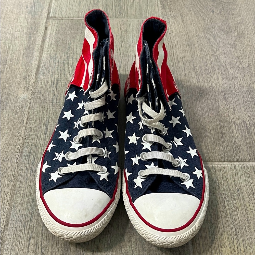 Converse All Stars American Flag Hook & Loop Junior Size 6 High Top 622366F
